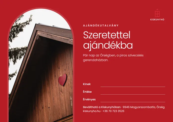 Kiskunyhó ajándékutalvány, 6. design: Szívecske